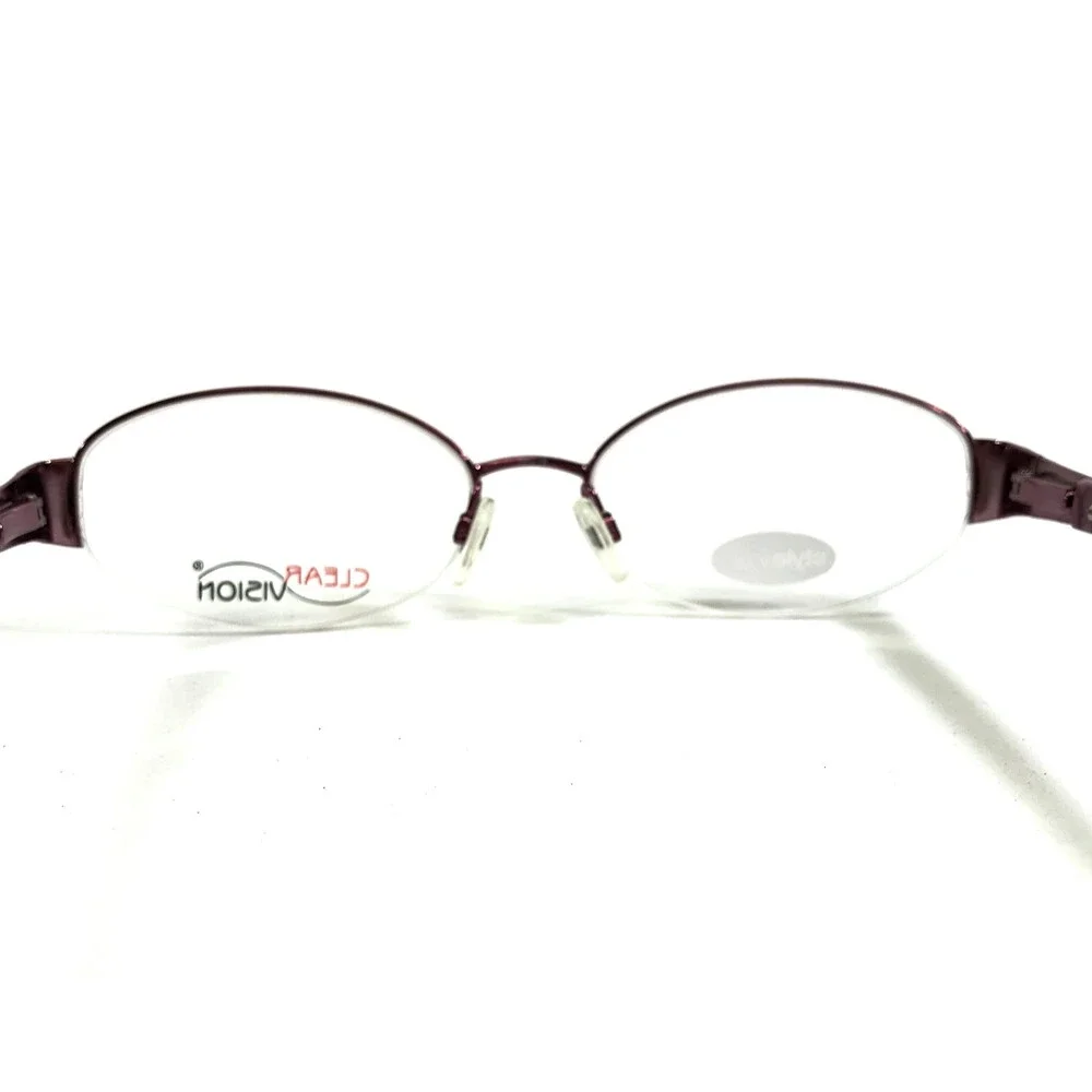 Clear Vision Eyeglasses Frames SOFIA ROSE Pink Purple Oval Half Rim 58-18-140